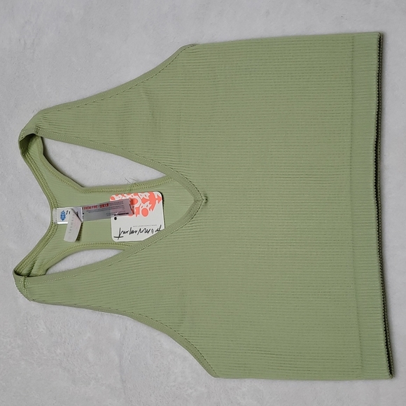 FP Movement Free Throw Crop Tank Top Brushed Pistachio Small Ribbed Racerback S - Picture 4 of 13